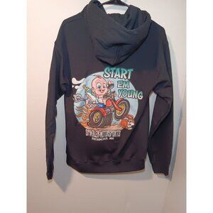 Men's S Spindler Automotive Start Em Young Cool Biker Motorcycle Graphic Hoodie